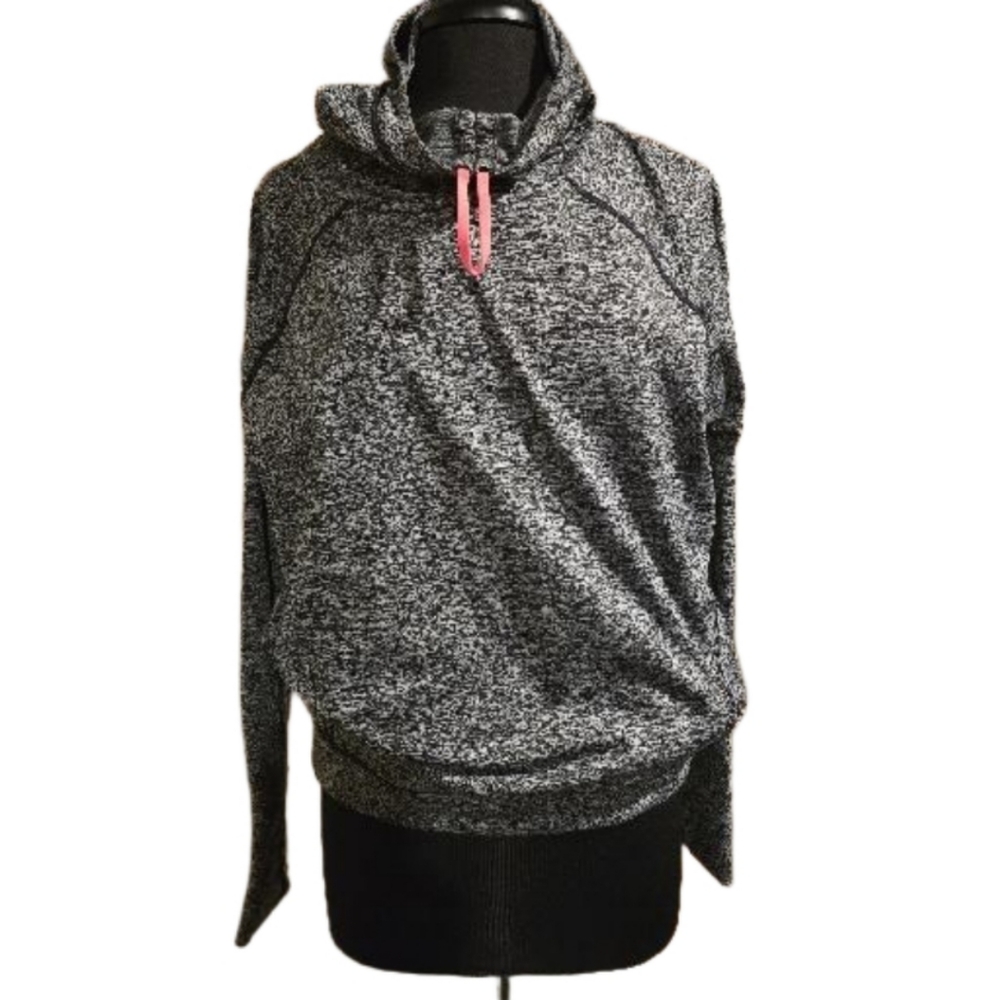 EUC Sweaty Betty Grey Stretch Pullover Hooded Sweatshirt Size L